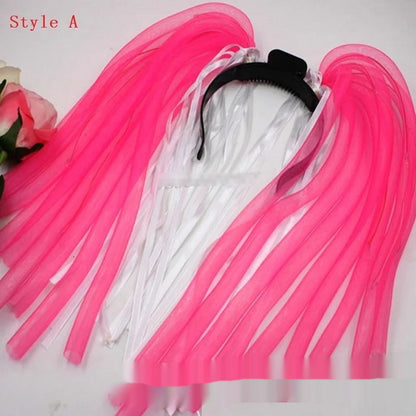 Light-Up Hair Braids Headbands with LED Glow for Rave and EDM Festivals