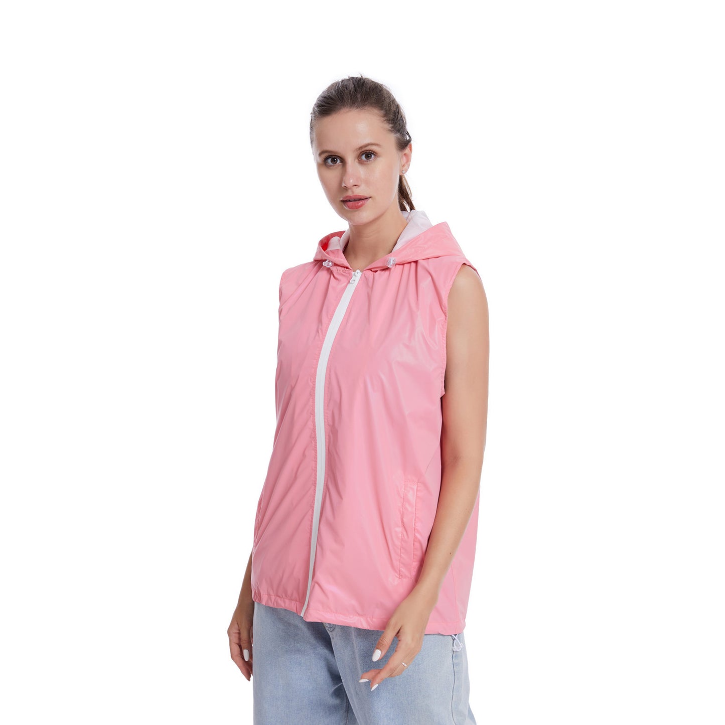 Reflective Sleeveless Hoodie Coat for EDM Festivals and Raves