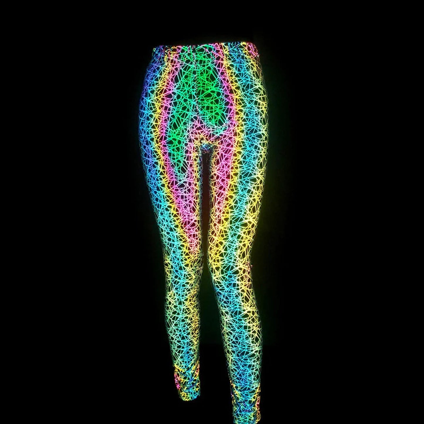 Reflective Slim Fit Fitness Pants for Raves and Festivals - Perfect for EDM Enthusiasts