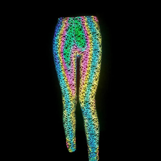 Reflective Slim Fit Fitness Pants for Raves and Festivals - Perfect for EDM Enthusiasts
