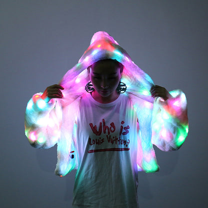 Colorful LED Lighting Clothes Jacket Faux Fur