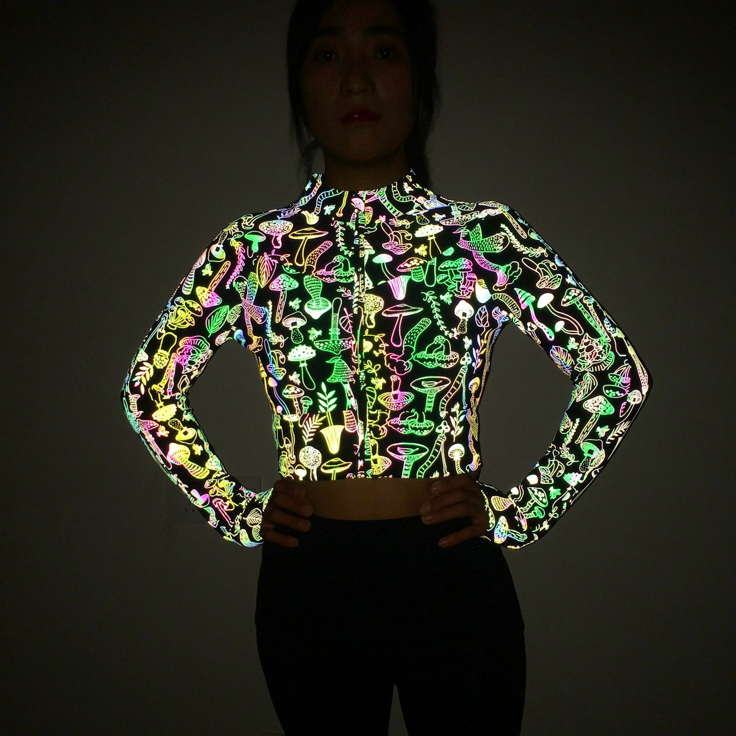 Reflective Short Jacket for Raves and EDM Music Festivals