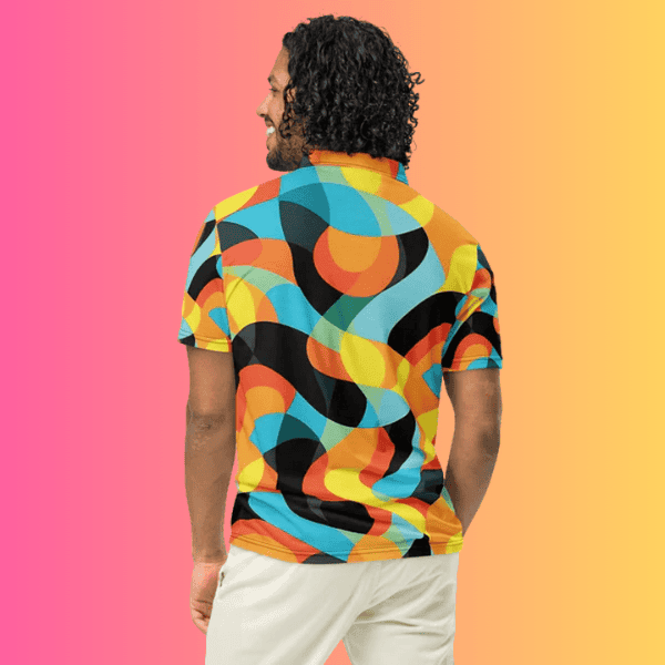 Vibrant Abstract Polo: Your Ultimate Festival Statement Piece