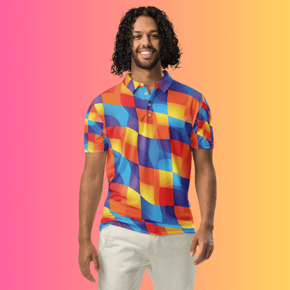 Vibrant Abstract Festival Polo for EDM Lovers