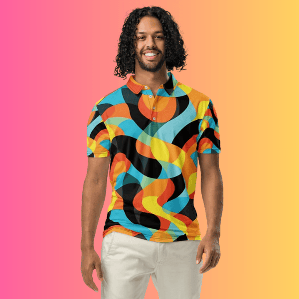 Vibrant Abstract Polo: Your Ultimate Festival Statement Piece