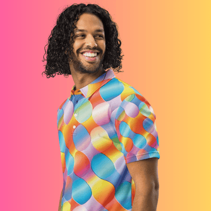 Vibrant Abstract Polo for Raves and Festivals