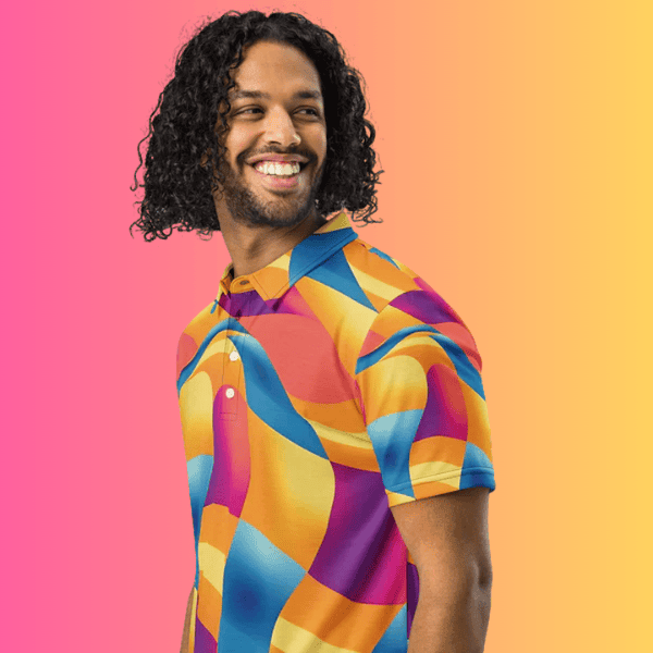 Ignite Your Vibe with the Abstract EDM Polo Shirt