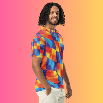 Vibrant Abstract Festival Polo for EDM Lovers
