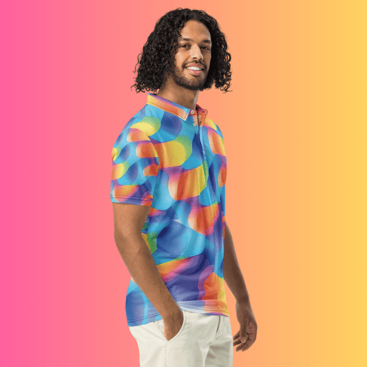 Vibrant Abstract Polo for EDM Festivals