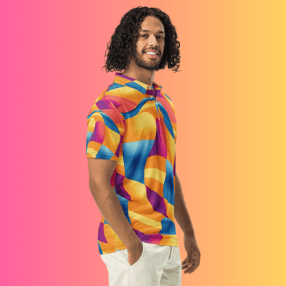 Ignite Your Vibe with the Abstract EDM Polo Shirt